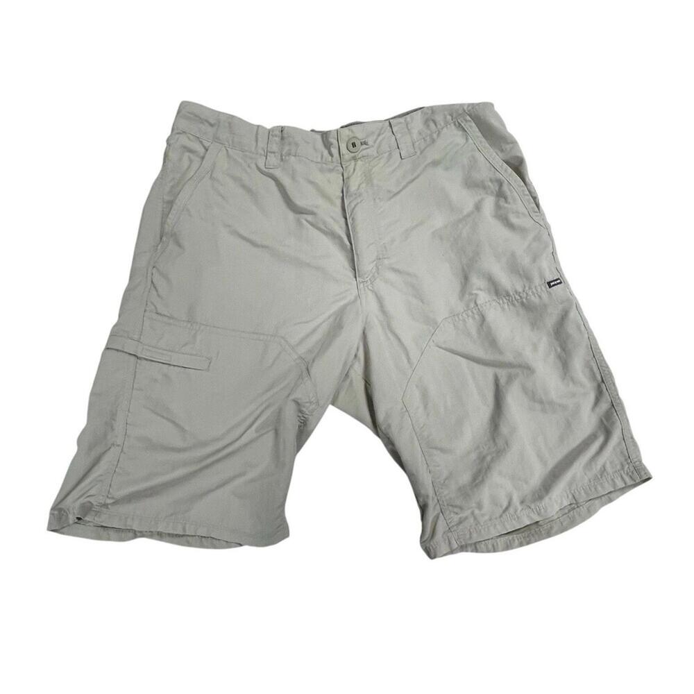 Men's L Patagonia‎ Nylon tan  Cargo Shorts Quick dry zippered pockets